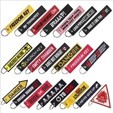 Custom Embroidered Woven Label Mark Keychain