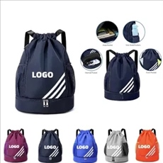 Drawstring Backpack With Shoe Compartment For Men Women