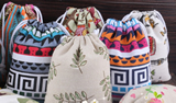 Flax Drawstring Bags With Various Colors & Designs
