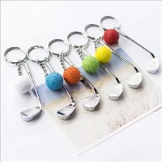 Golf ball keychain charm