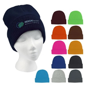 Knit Beanie with cuff caps Embroidered