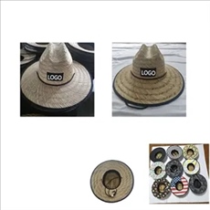 Men'S Pierside Lifeguard Beach Sun Straw Hat