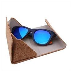Natural Cork Folding Wood Sunglasses Case