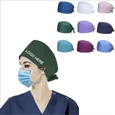 Nurse Scrub Cap With Buttons
