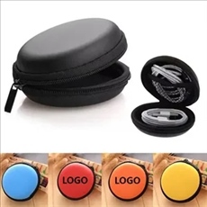 Round digital organizer zipper pouch