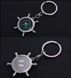 Rudder key ring with compass