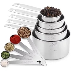 Stainless Steel Measuring Cups And Spoons