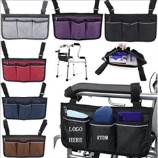 Wheelchair Armrest Side Bag with 3 Pockets