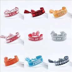 Woven Embroidery Letter Tassel Bracelet